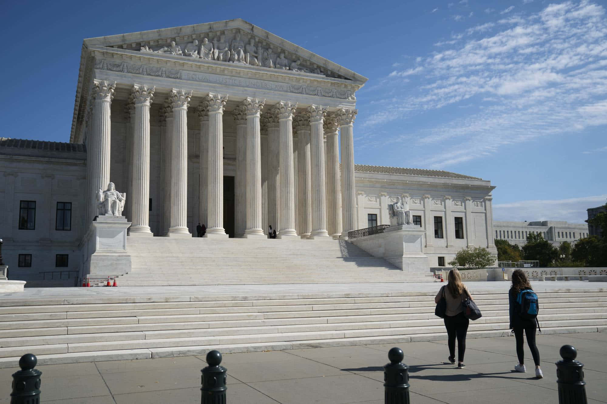 Supreme Court Building, neoclassical, bright blue sky, Full HD Desktop Wallpaper