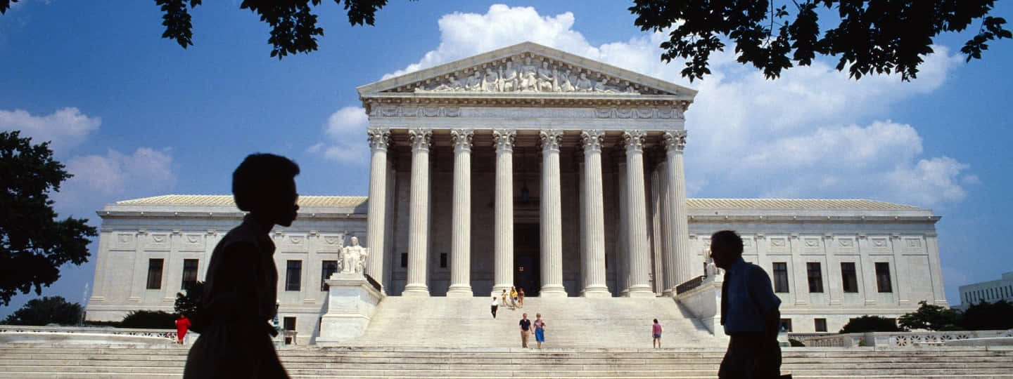 Supreme Court Building, neoclassical, bright blue sky, HD Desktop Wallpaper