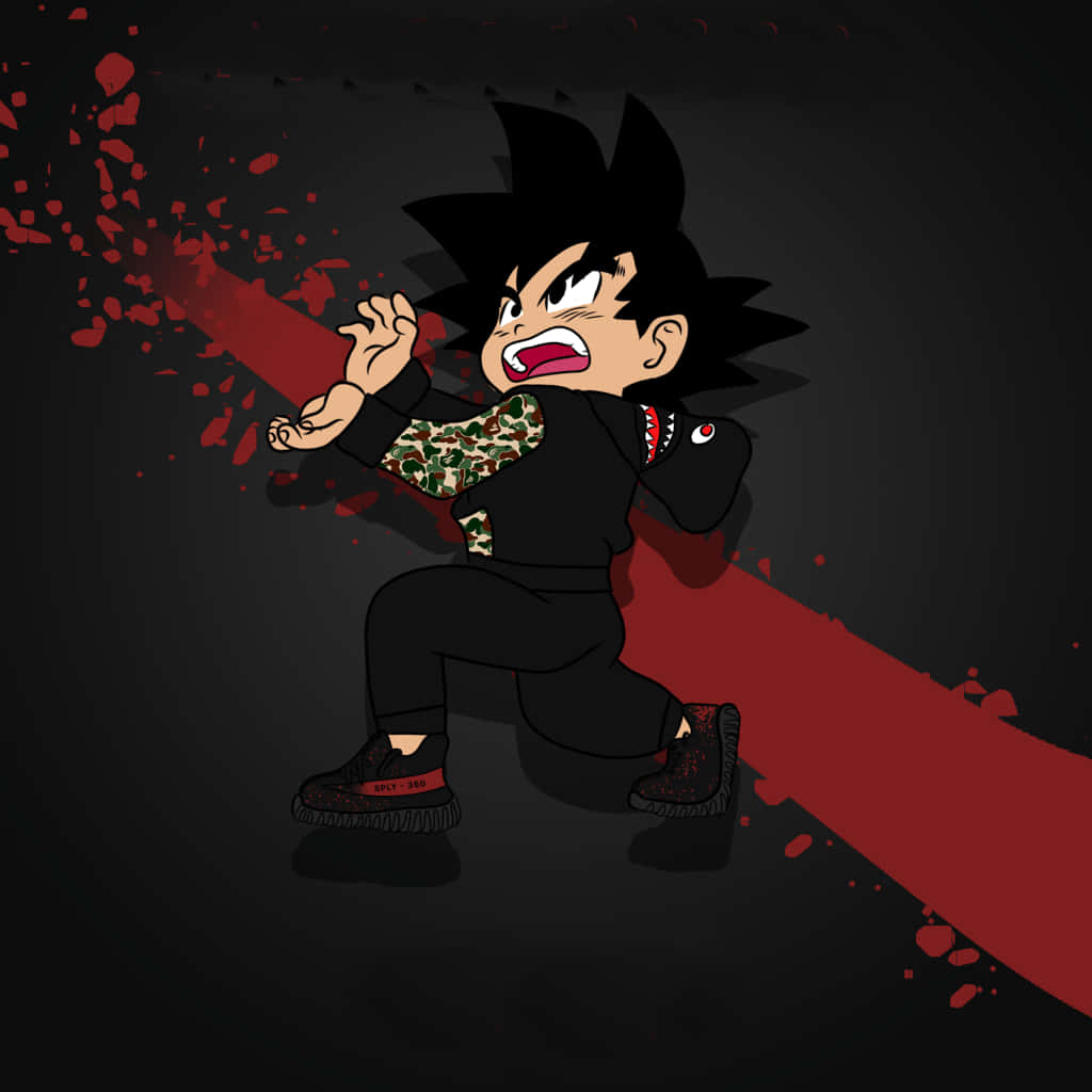 Supreme Drip, anime character, black outfit, SD Desktop Wallpaper