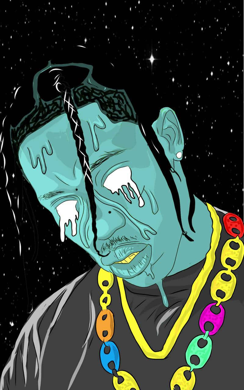 Supreme Drip, teal-skinned, melting features, HD Phone Wallpaper