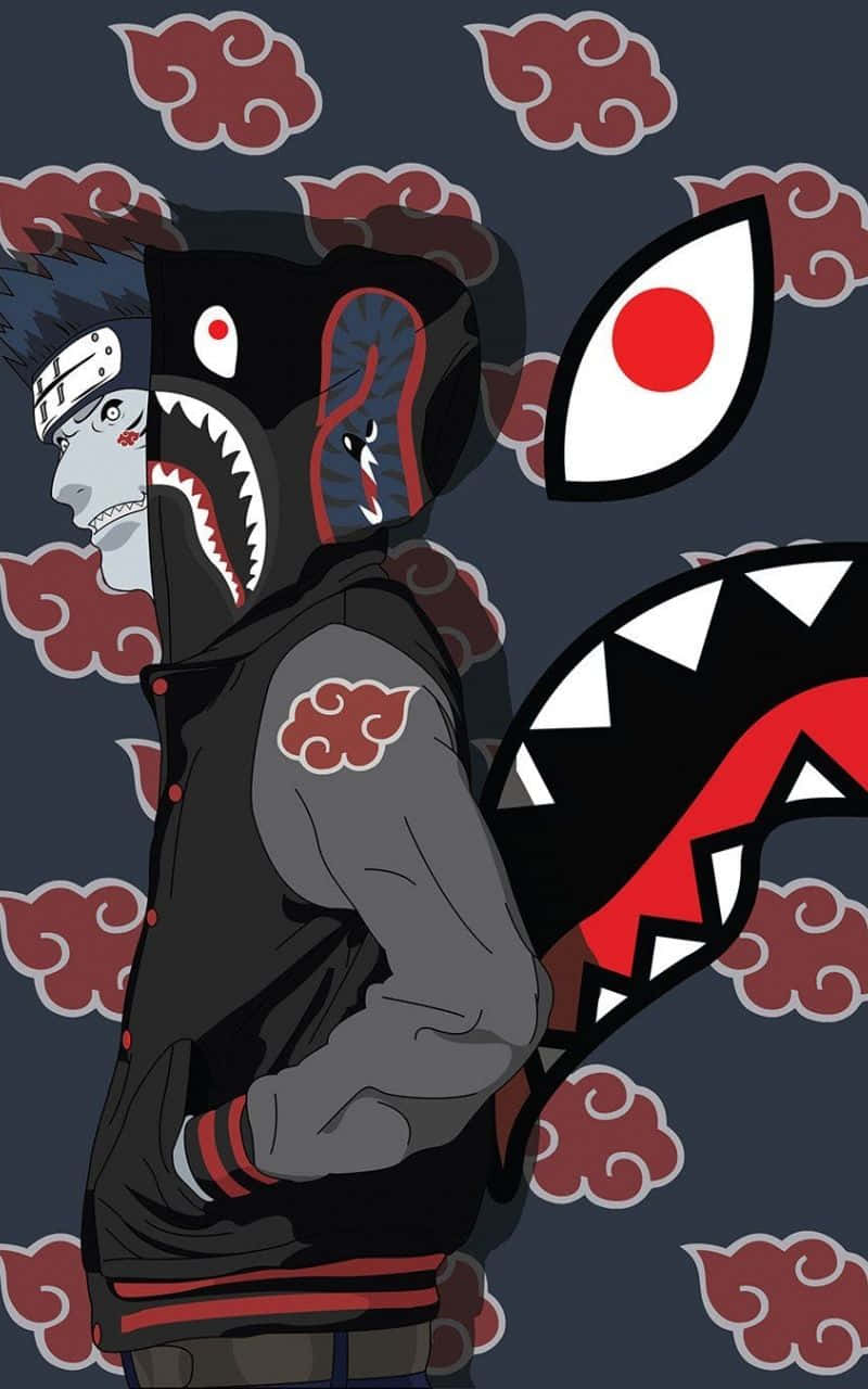 Supreme Drip, shark mouth, red cloud patterns, HD Phone Wallpaper