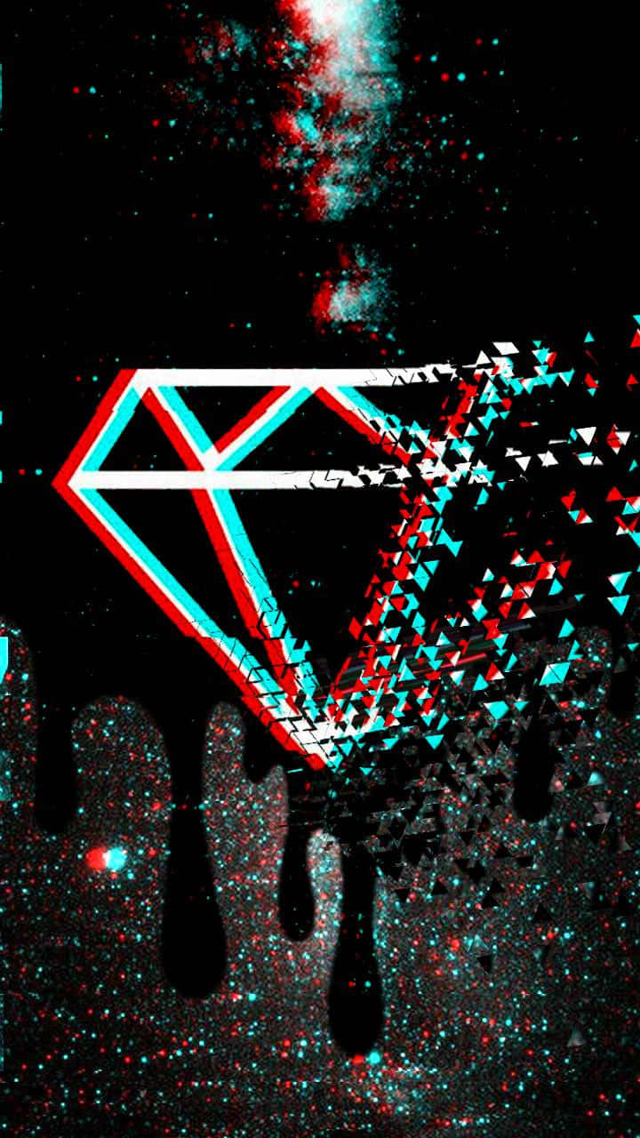 Supreme Drip, shattered diamond graphic, cosmic background, HD Phone Wallpaper