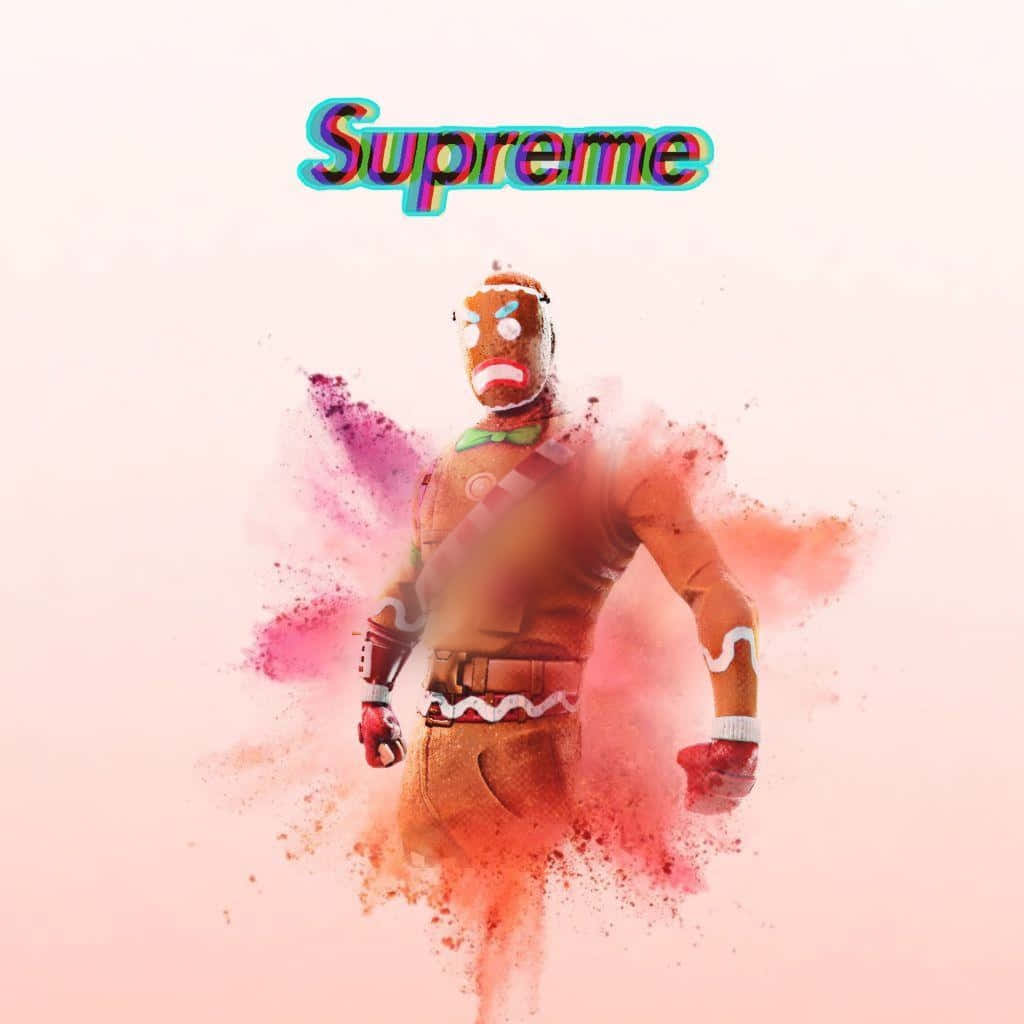 Supreme Fortnite, gingerbread man, distressed expression, SD Desktop Wallpaper