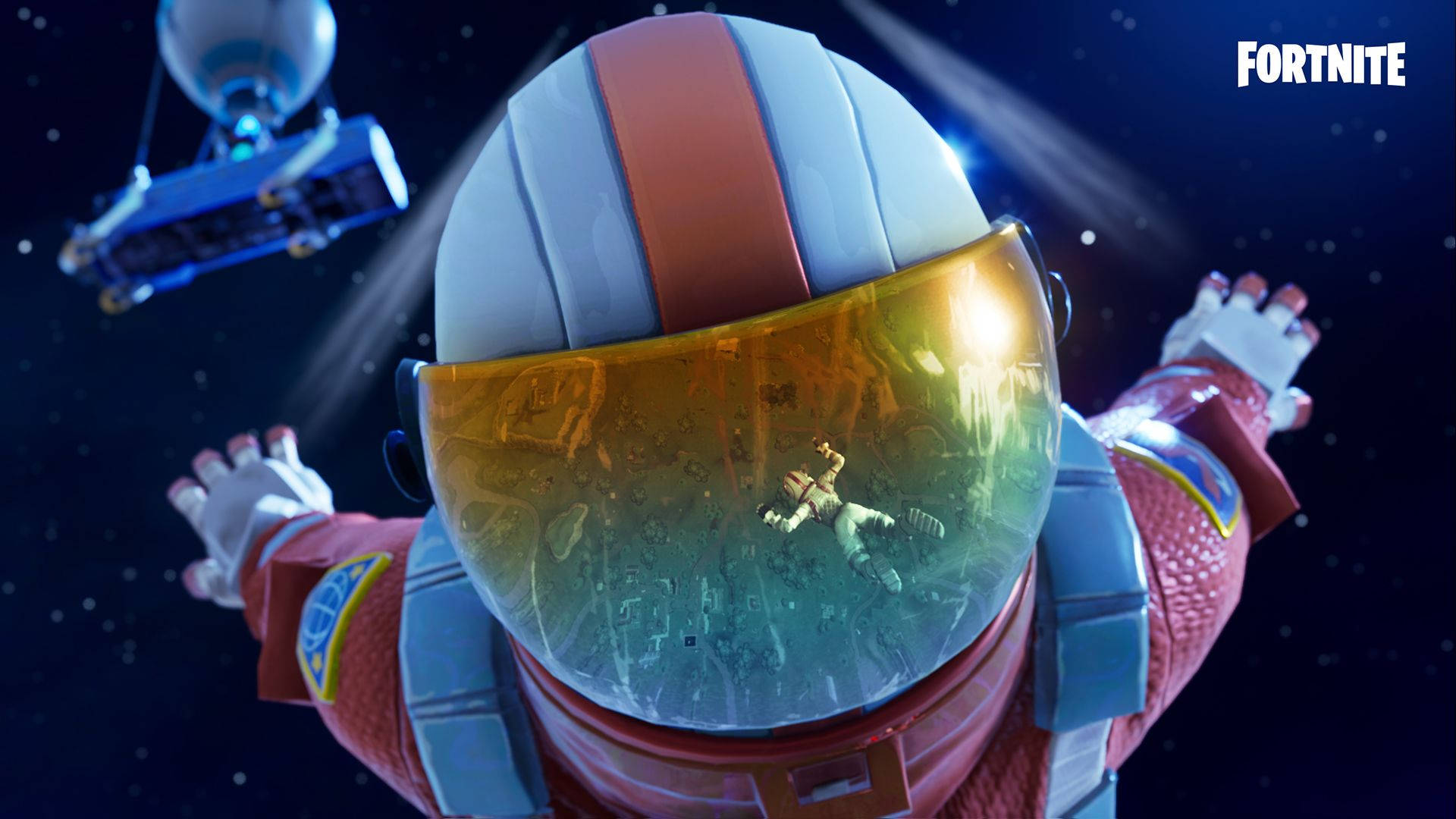 Fortnite, astronaut, red and white suit, Full HD Desktop Wallpaper