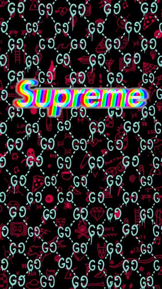 Supreme, Gucci, rainbow Supreme logo, SD Phone Wallpaper