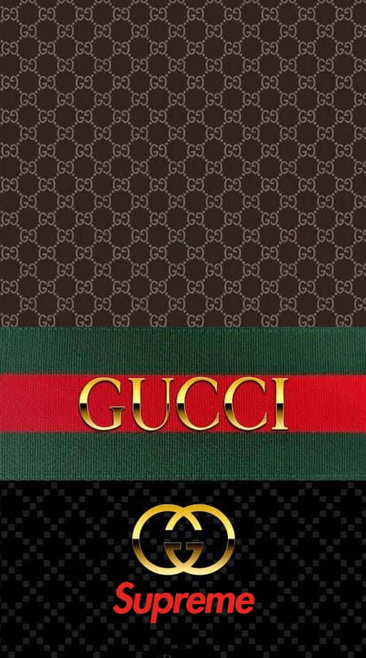 Supreme, Gucci, iconic monogram pattern, SD Phone Wallpaper