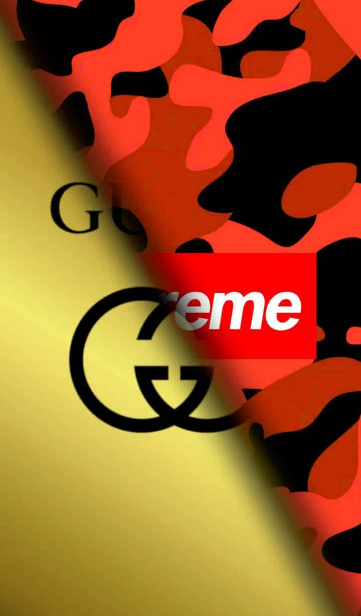 Supreme, Gucci, red Supreme logo, SD Phone Wallpaper