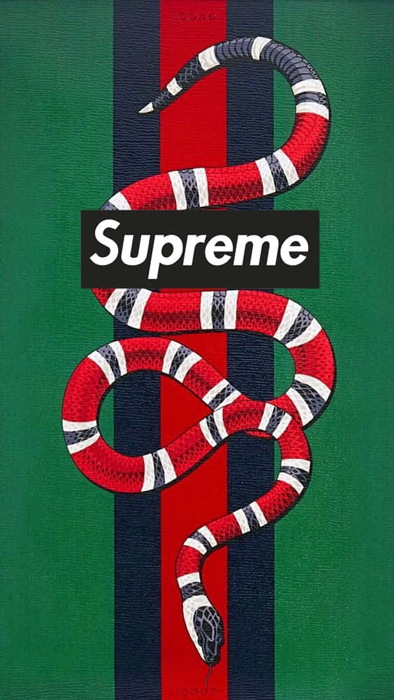 Supreme, snake, red white and black striped, SD Phone Wallpaper