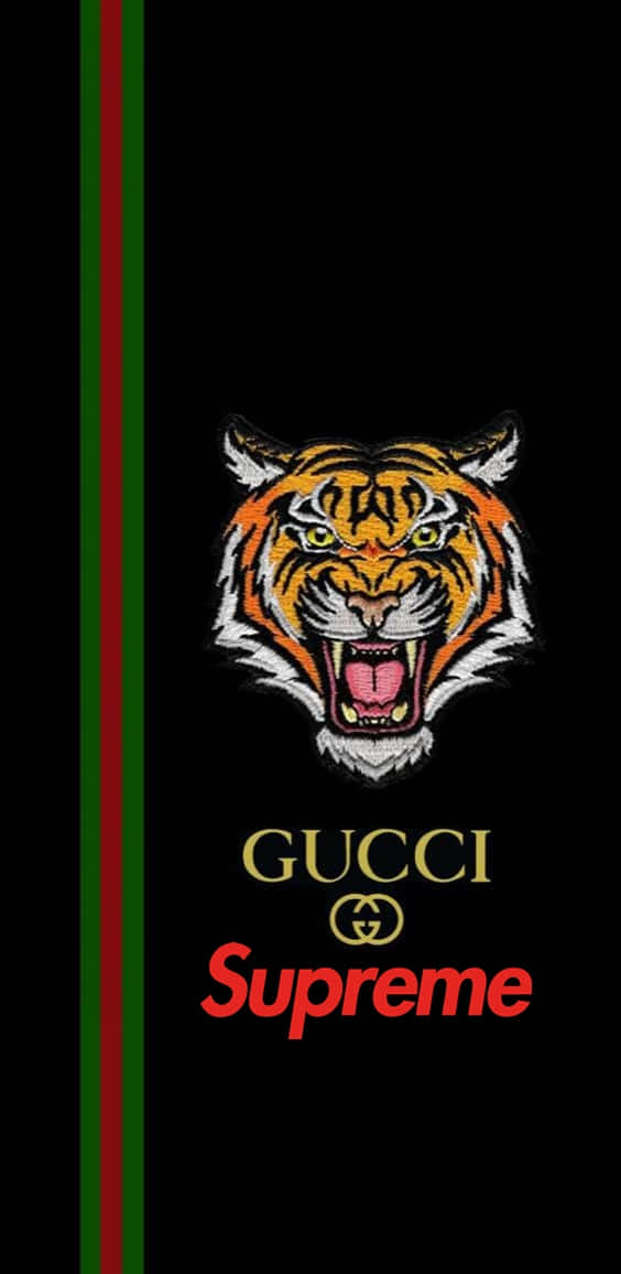 Supreme Gucci, tiger head logo, Gucci, SD Phone Wallpaper