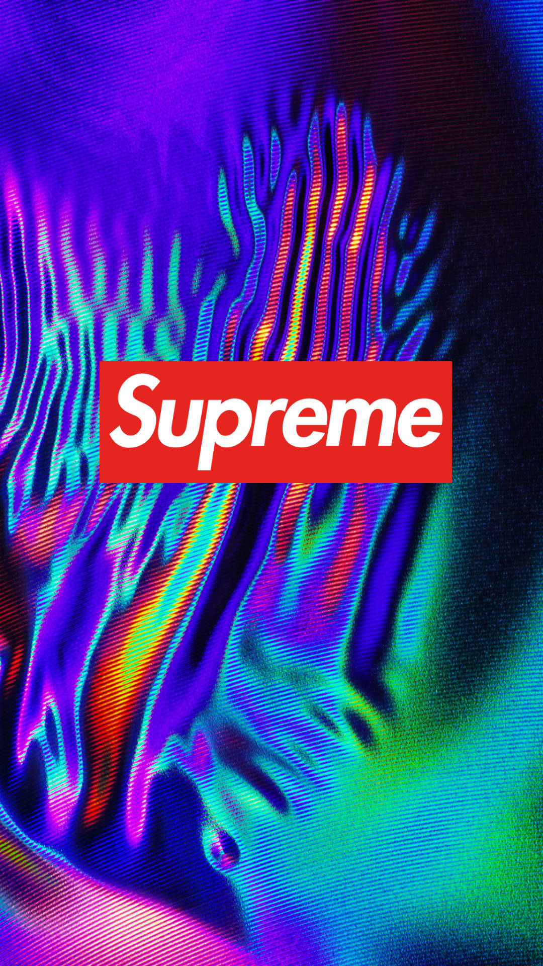 Supreme, red Supreme logo, holographic texture, Full HD Phone Wallpaper