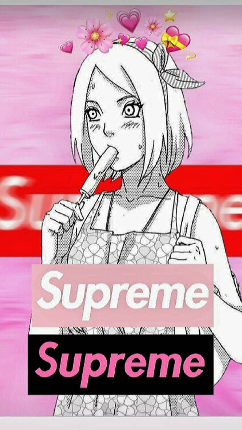 Supreme, anime girl, short hair, HD Phone Wallpaper