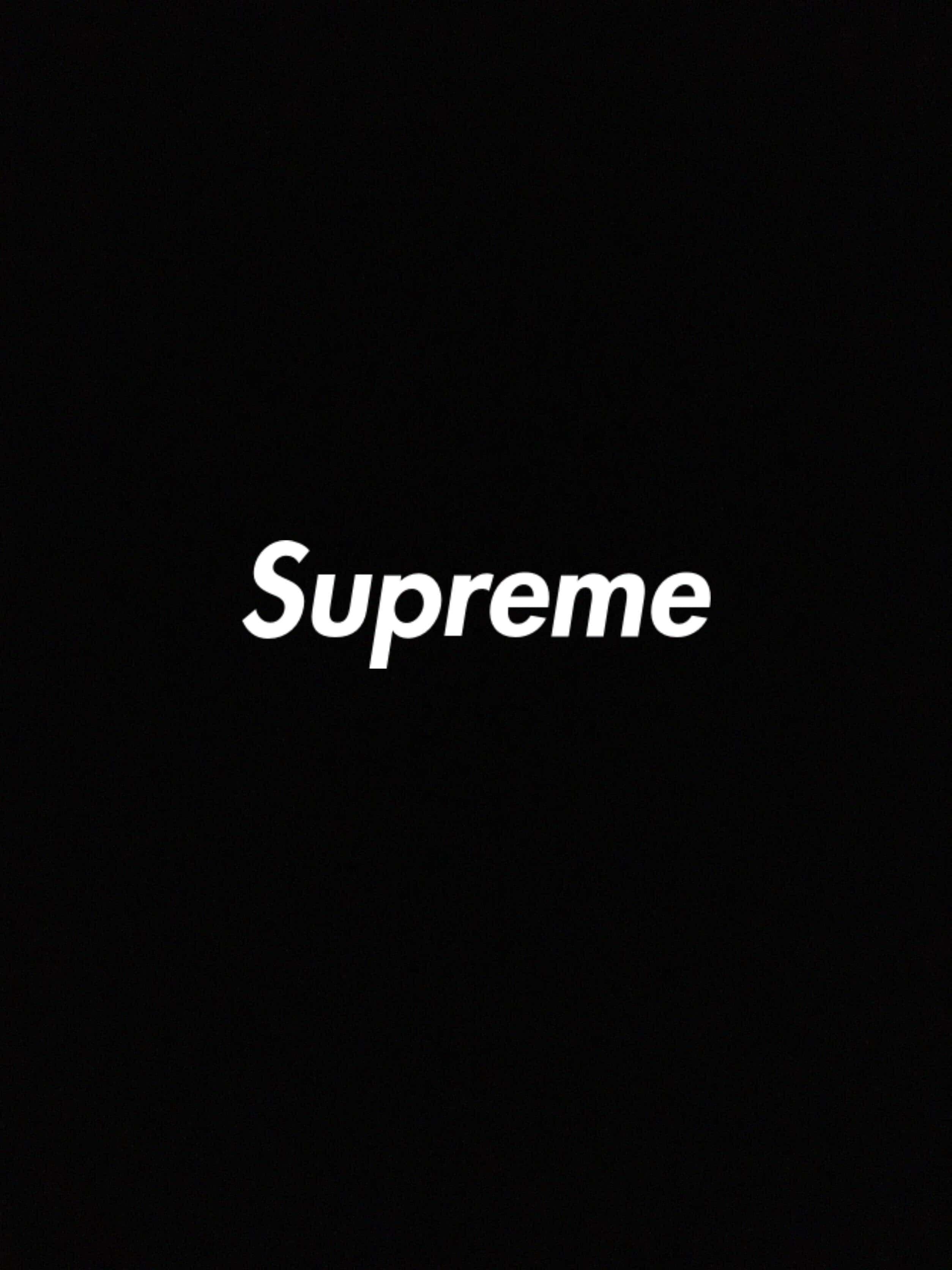 Supreme, black background, white Supreme logo, 2K Phone Wallpaper