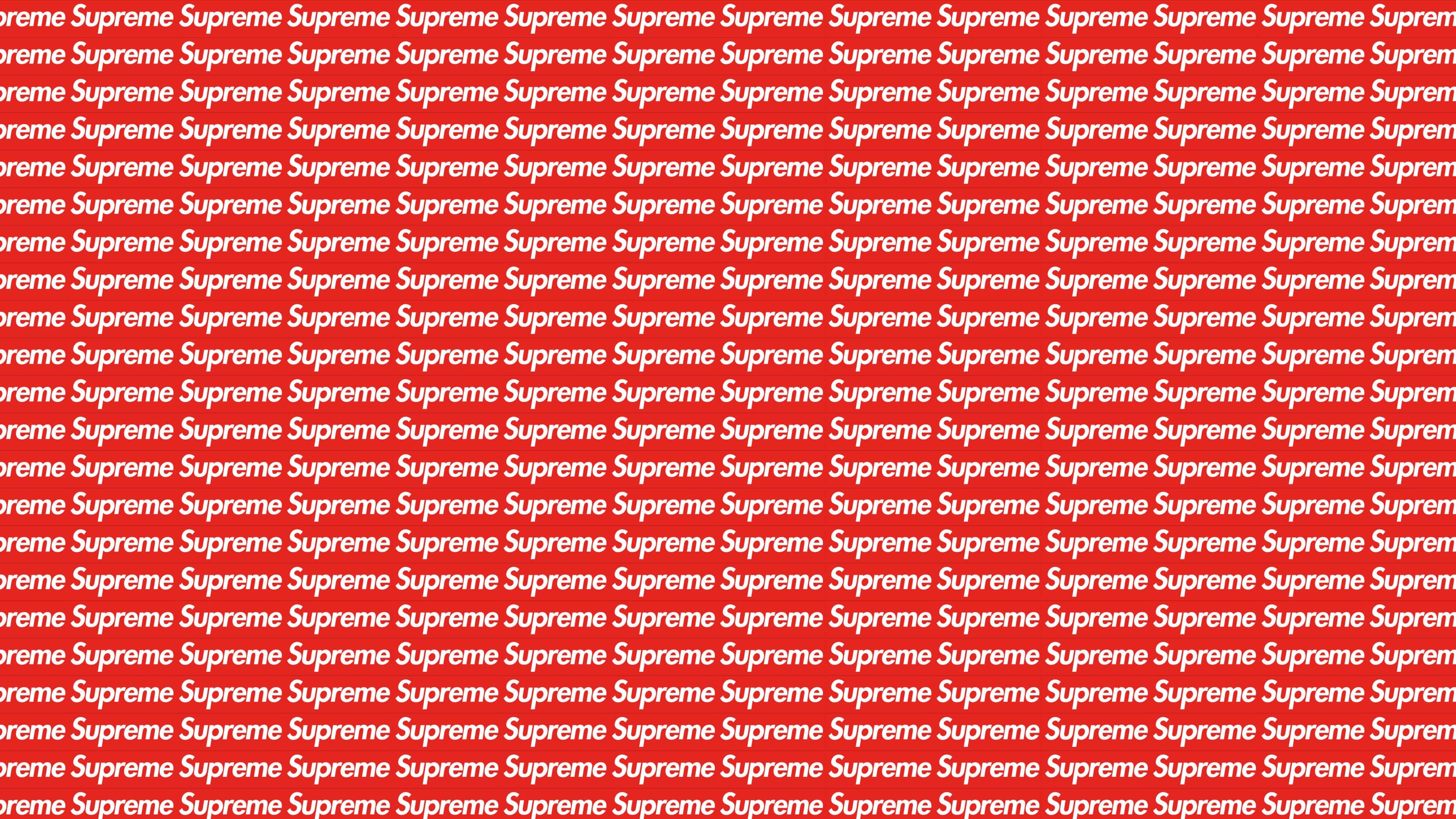Supreme, red background, white 'Supreme' text, 4K Desktop Wallpaper