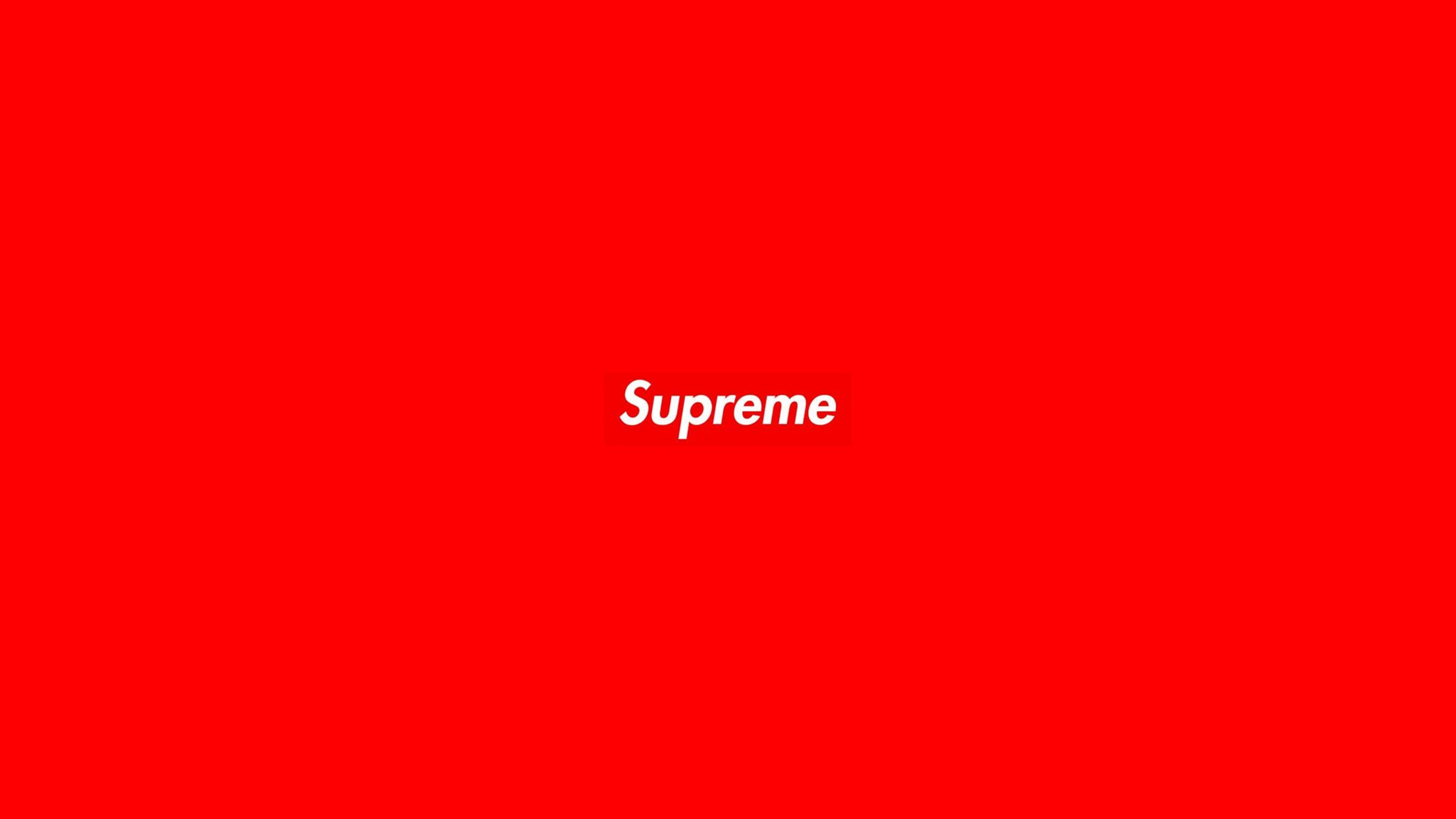 Supreme Logo, white, red, 4K Desktop Wallpaper