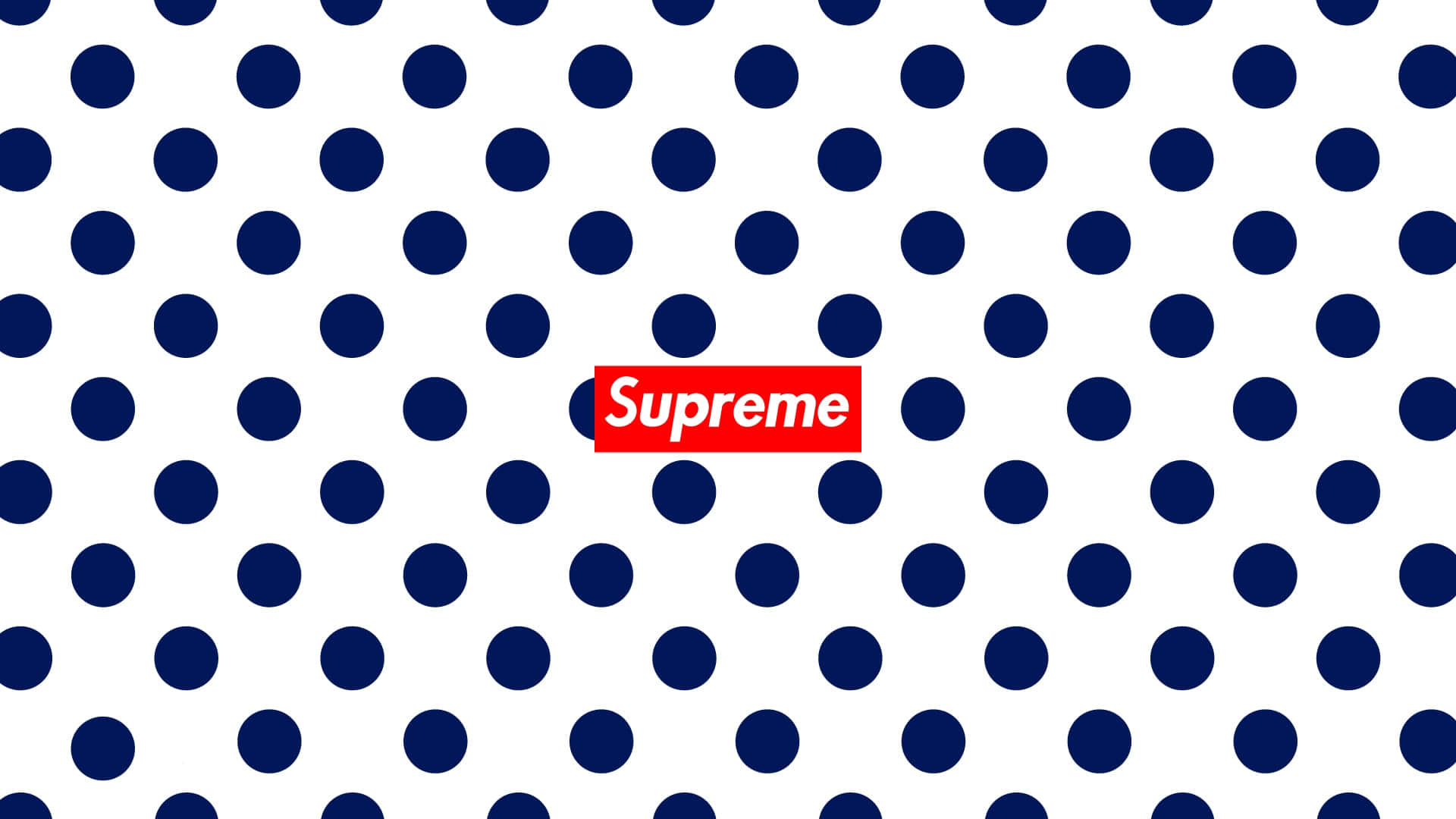 Supreme Logo, navy blue, polka dot pattern, Full HD Desktop Wallpaper