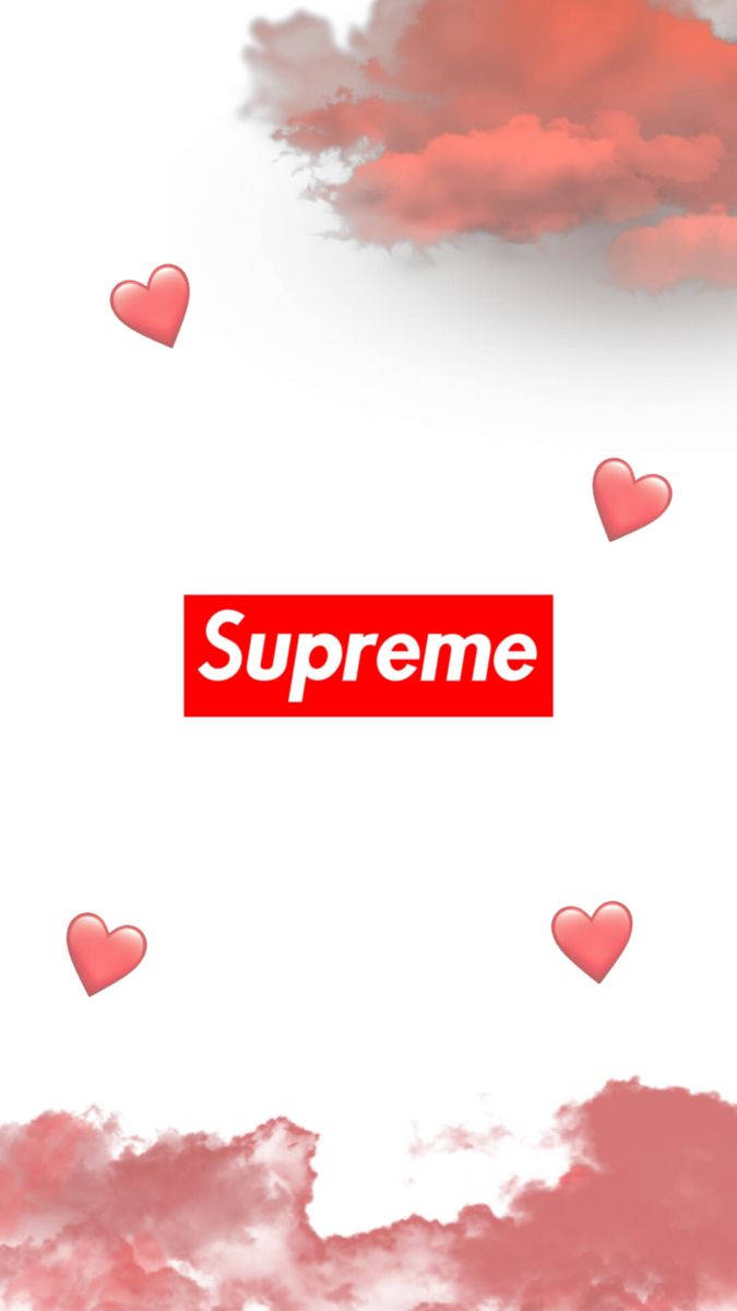 Supreme logo, red Supreme logo, white background, SD Phone Wallpaper
