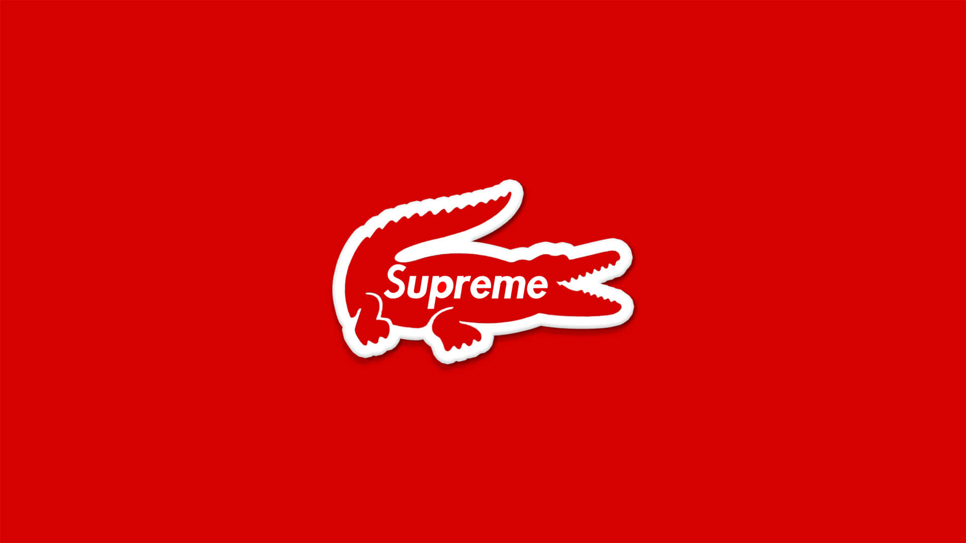 Supreme logo, red background, white Supreme logo, Full HD Desktop Wallpaper