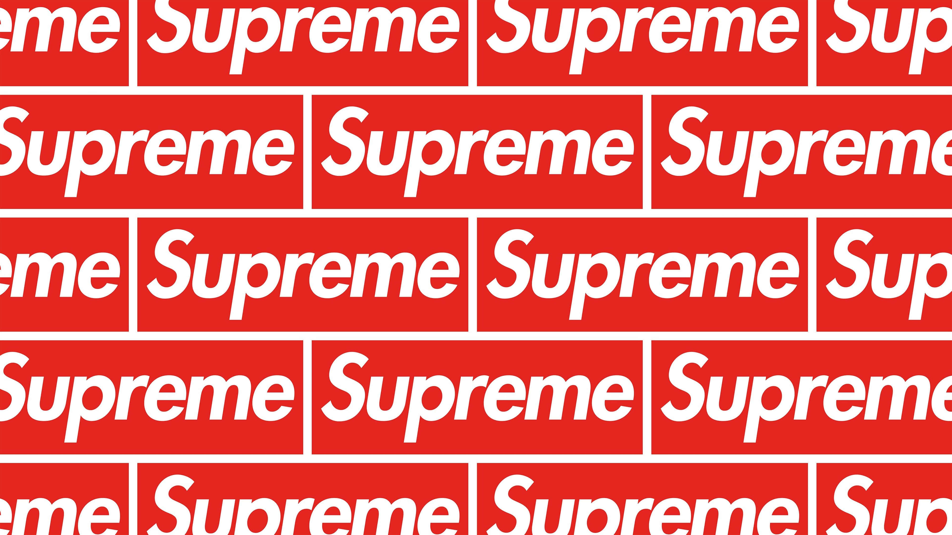 Supreme Logo, Red, White, 4K Desktop Wallpaper