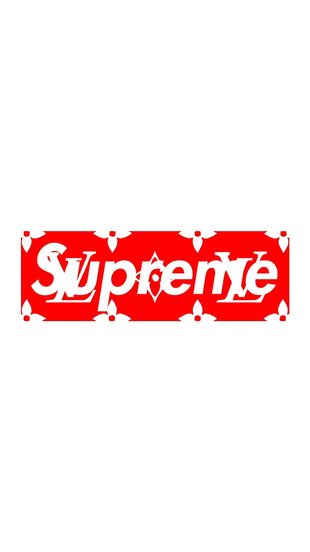 Supreme Logo, red Supreme logo, white floral pattern border, Full HD Phone Wallpaper