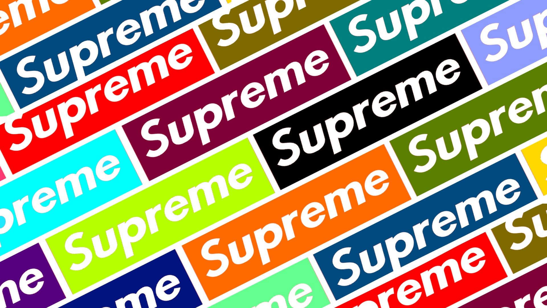 Supreme Logo, multicolored, bold white text, Full HD Desktop Wallpaper