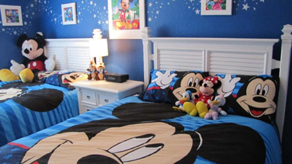Mickey Mouse, child's room, plush toys, SD Desktop Wallpaper