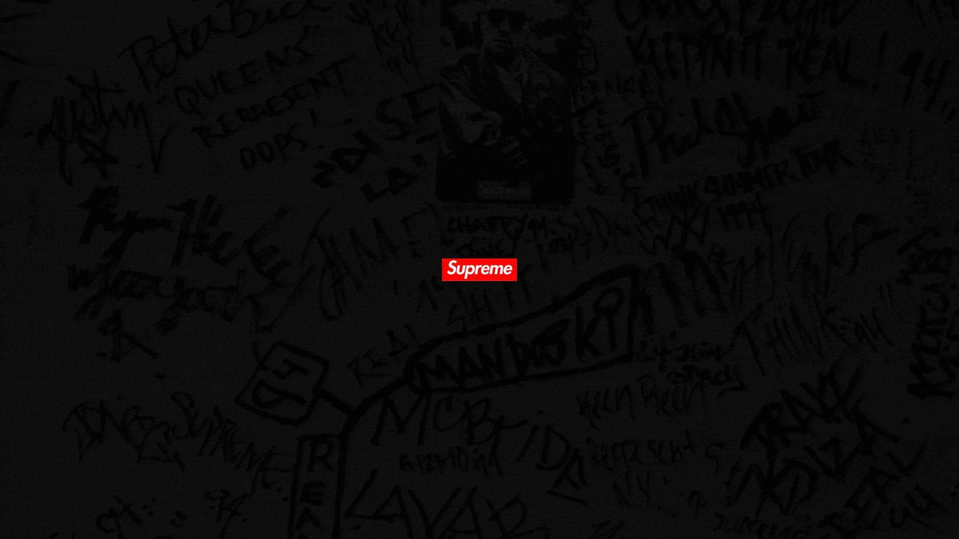 Supreme, red Supreme logo, black, Full HD Desktop Wallpaper