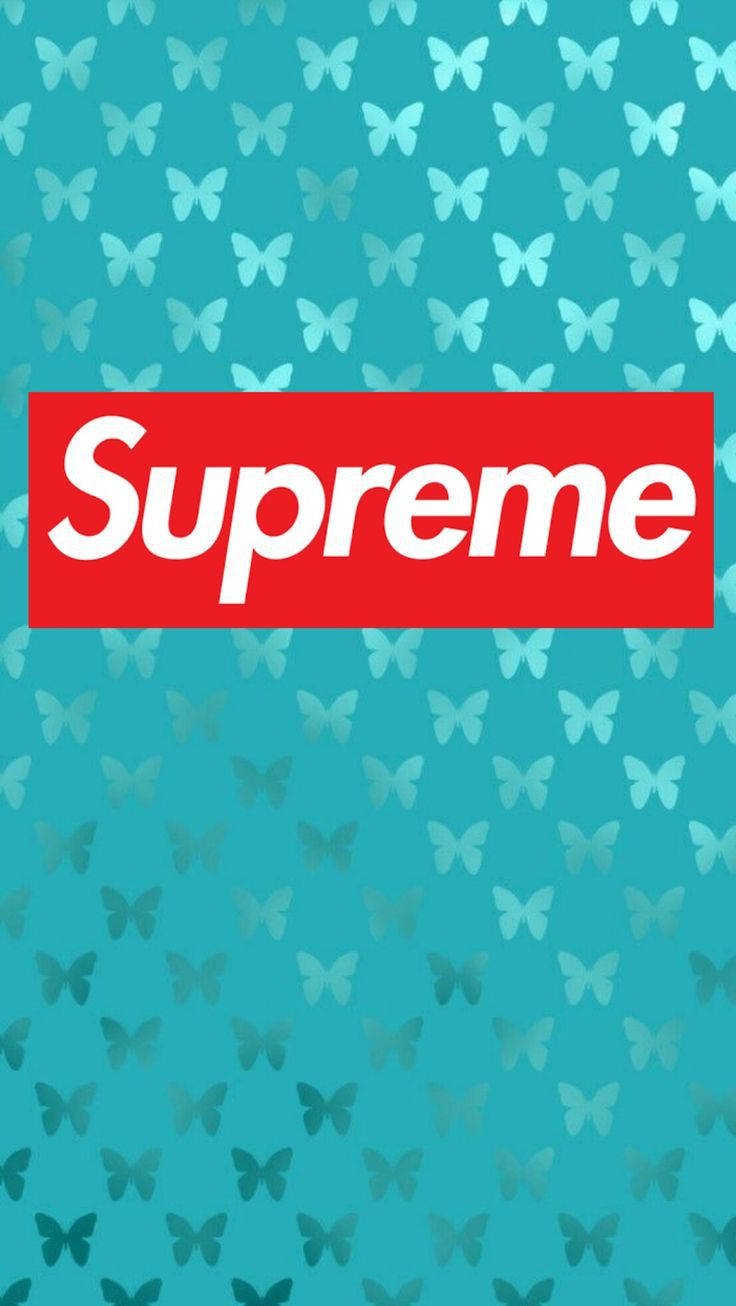Supreme, butterfly pattern, teal, HD Phone Wallpaper