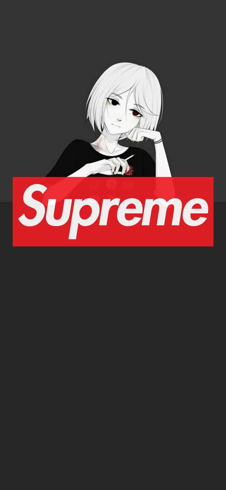 Supreme, red Supreme logo, white hair, HD Phone Wallpaper