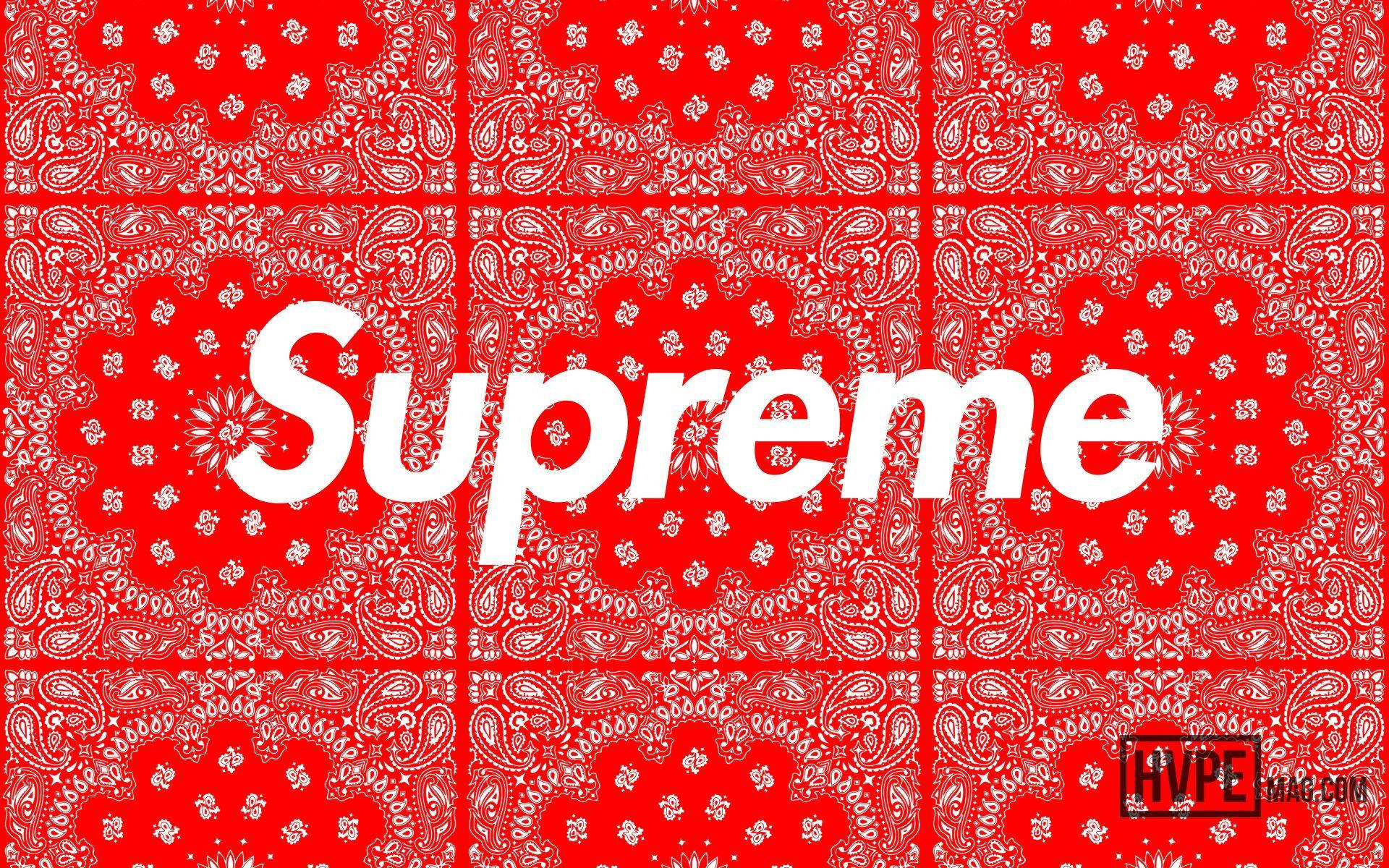Supreme, bandana pattern, red, Full HD Desktop Wallpaper