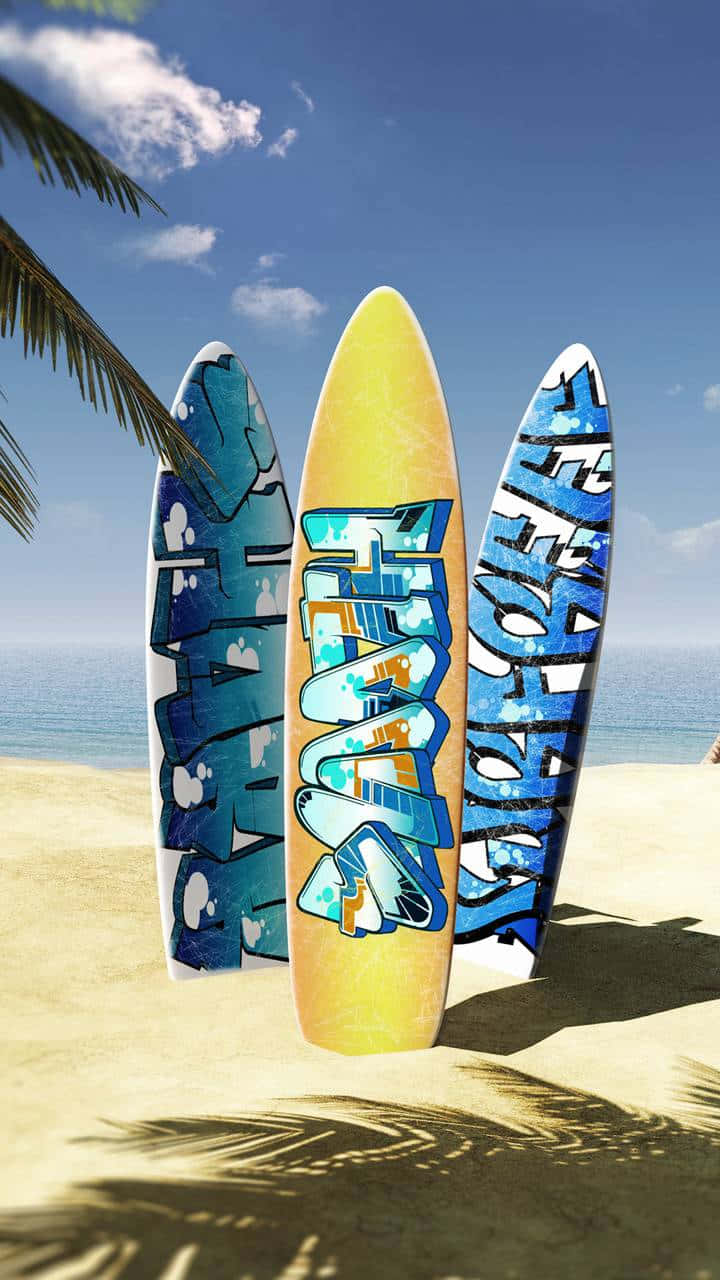 graffiti-styled, sunlit sandy beach, clear blue sky, HD Phone Wallpaper