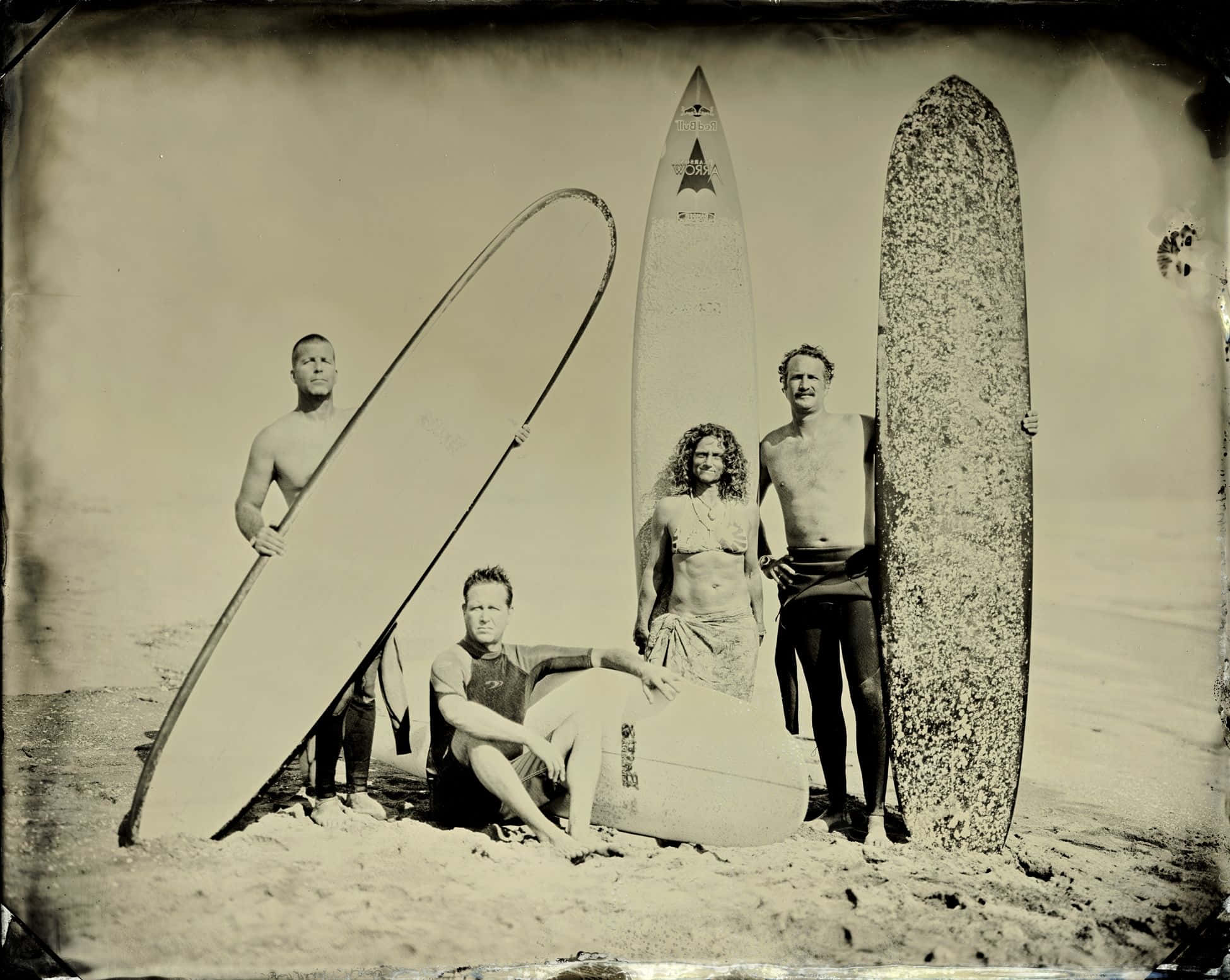 vintage surf, vintage boards, sunlit beach, Full HD Desktop Wallpaper