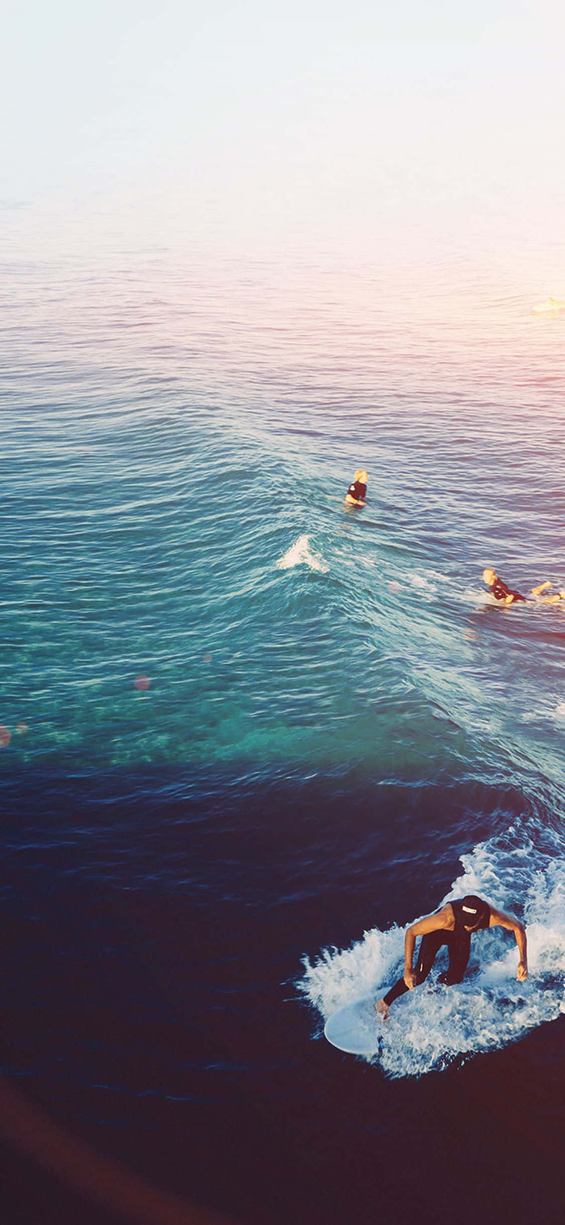 surfing iPhone, sunset, ocean, Full HD Phone Wallpaper