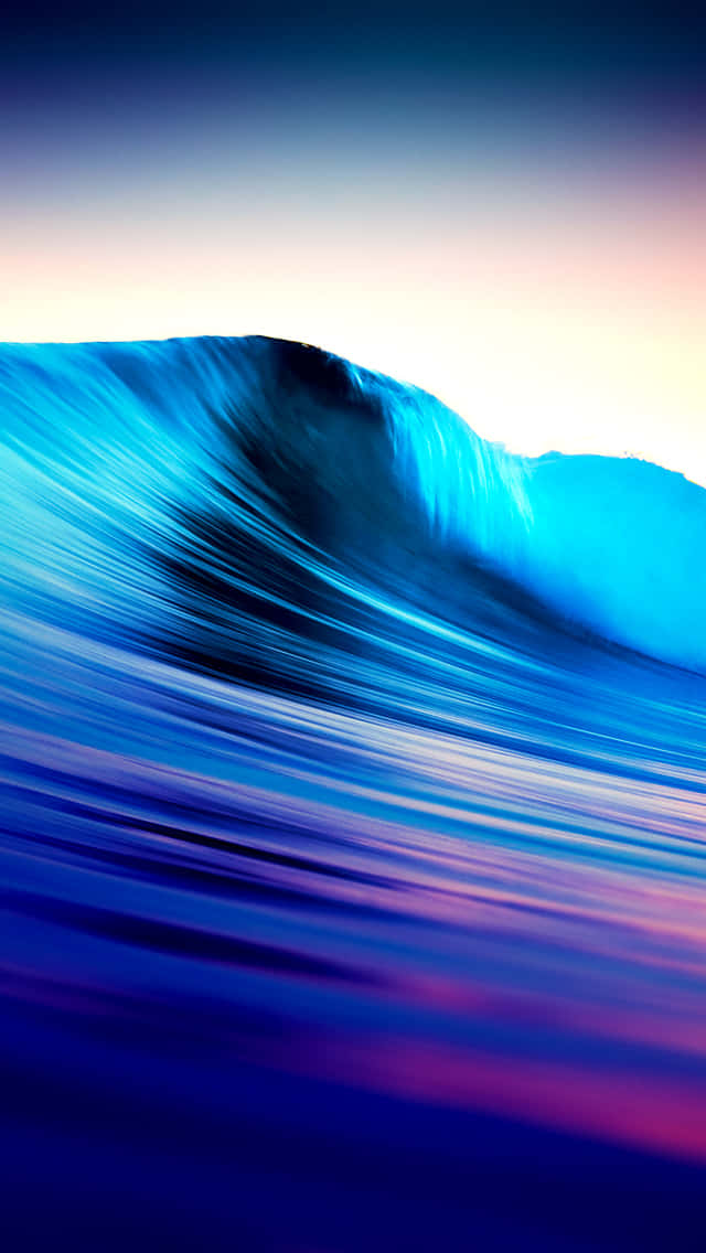iPhone, turquoise wave, pastel sky, SD Phone Wallpaper
