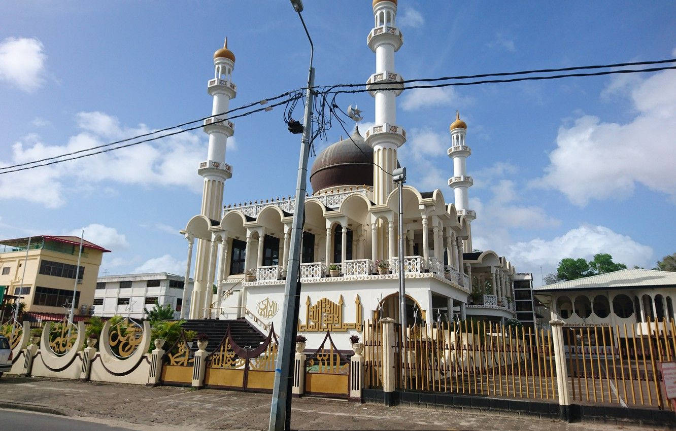 Suriname, mosque, white, HD Desktop Wallpaper