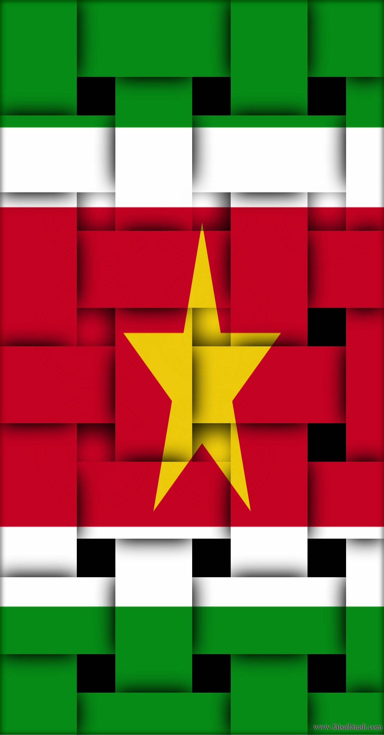 Suriname, woven flag, stylized Surinamese flag, Full HD Phone Wallpaper