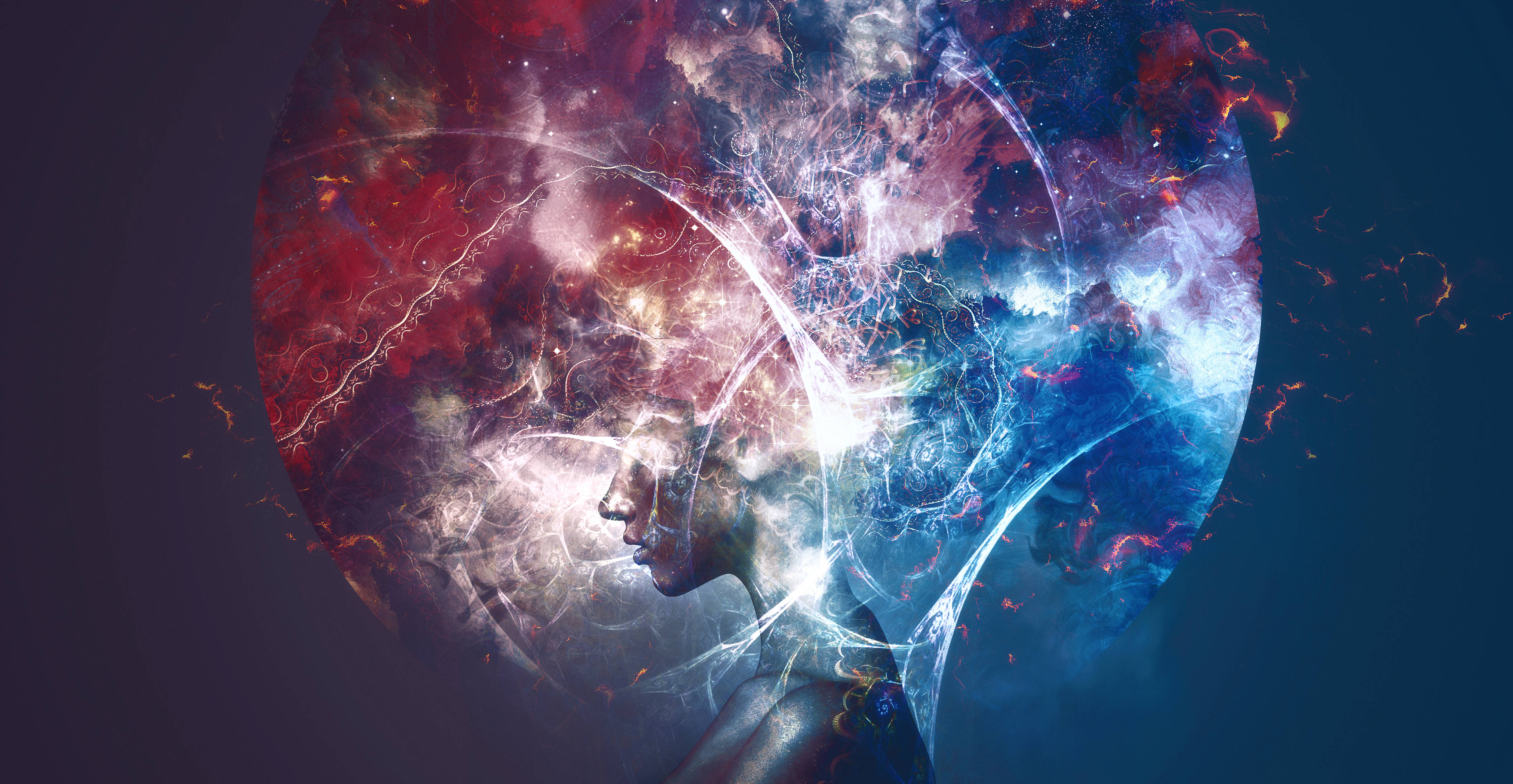 surrealism, abstract art, cosmic nebulae, 4K Desktop Wallpaper