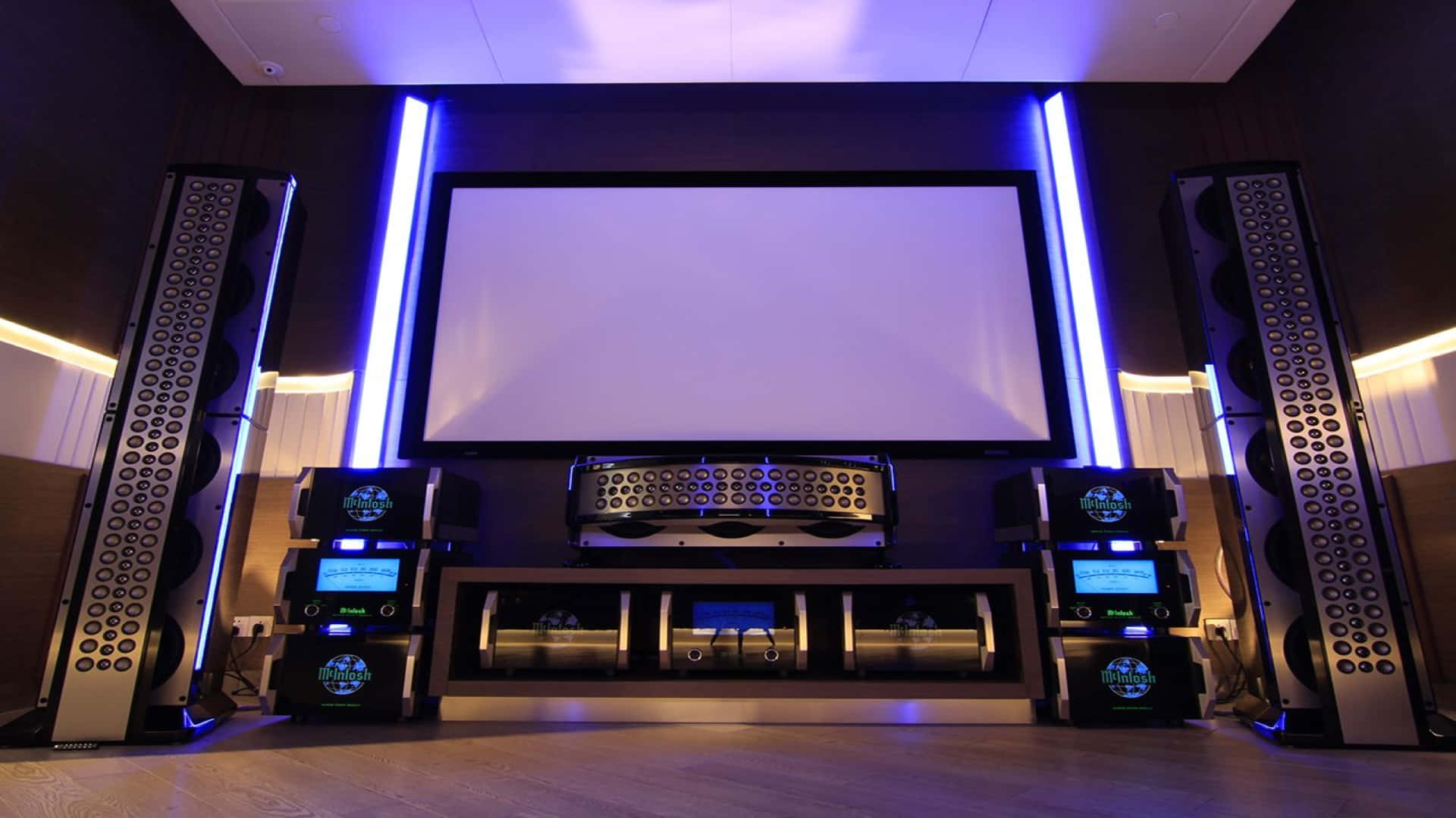 Surround Sound, home theater setup, large screen, Full HD Desktop Wallpaper