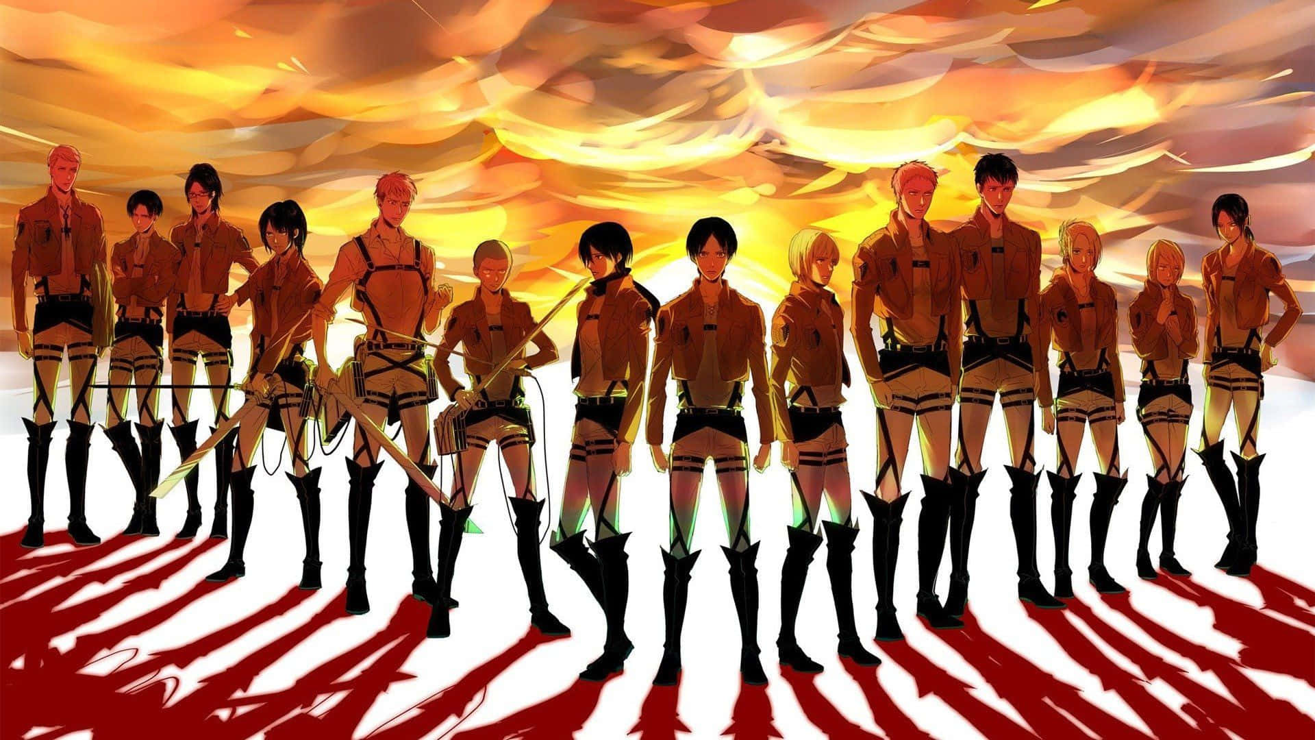 Survey Corps, anime soldiers, uniform, Full HD Desktop Wallpaper