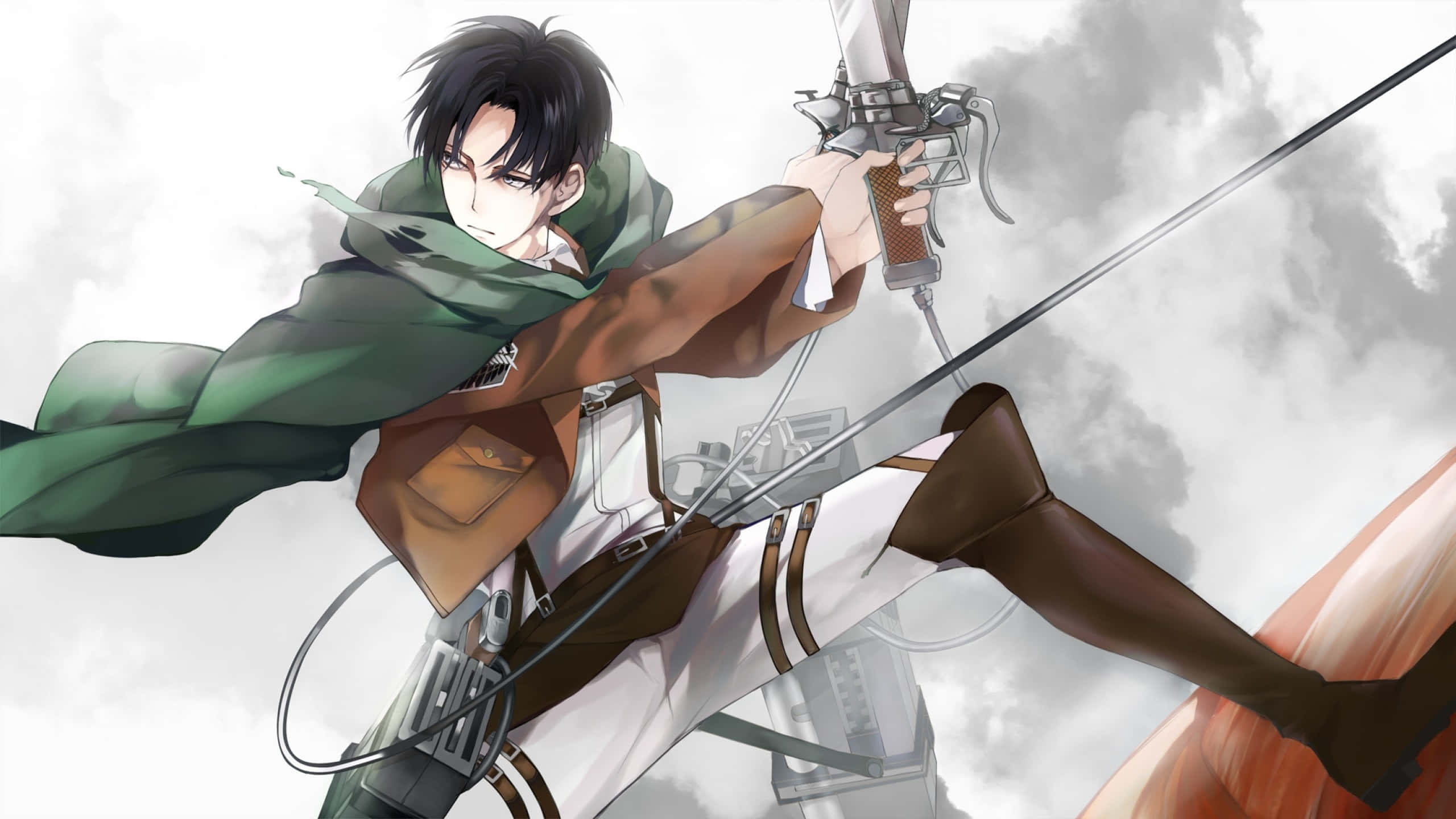 Survey Corps, green cloak, brown gear, 2K Desktop Wallpaper