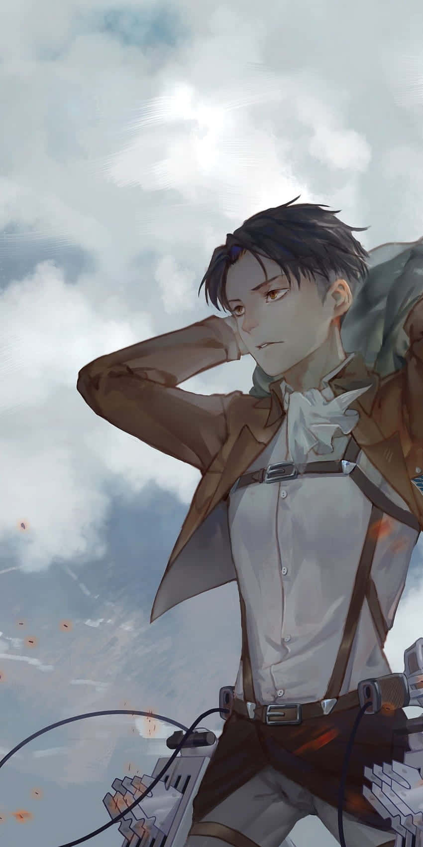Survey Corps, brown jacket, harness, HD Phone Wallpaper