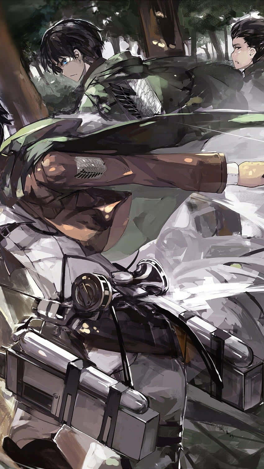 Survey Corps, anime-style soldier, green uniform, HD Phone Wallpaper