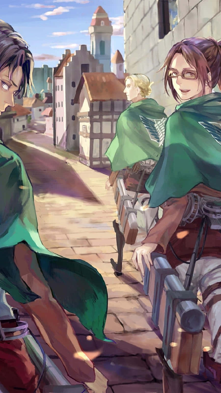 Survey Corps Cape, green cloaks, wing emblems, HD Phone Wallpaper
