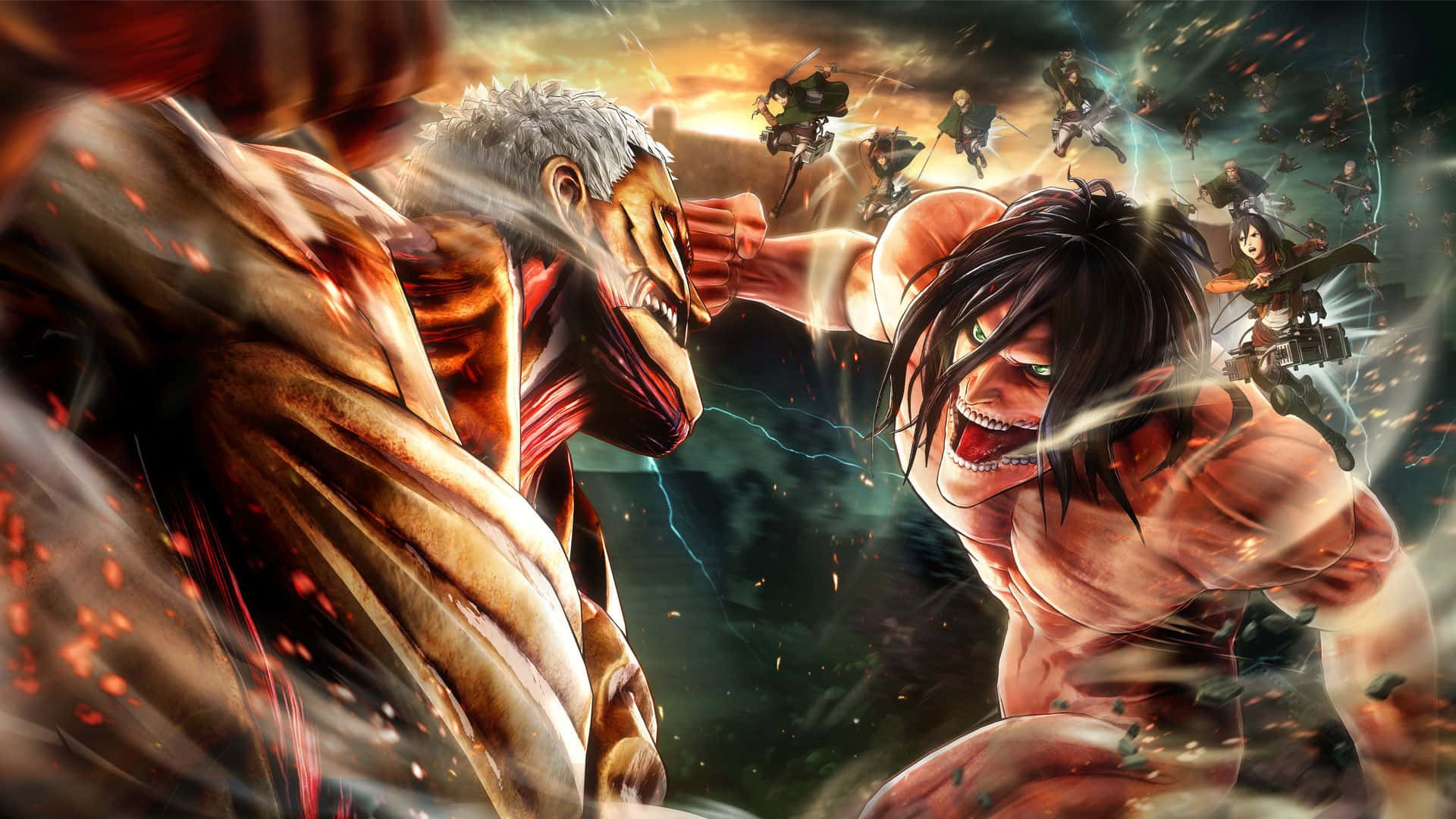 Survival, titans, stormy sky, Full HD Desktop Wallpaper