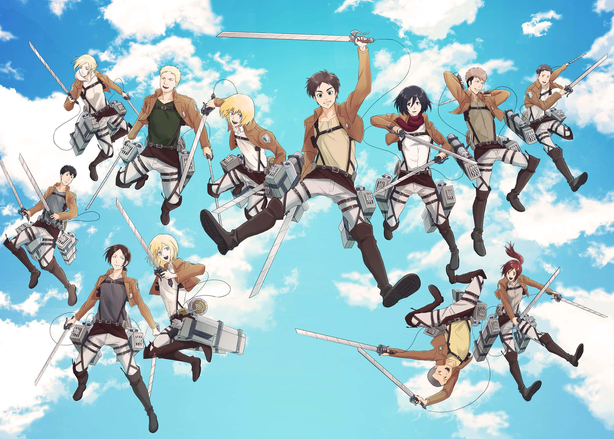 survival 2100 x 1500 wallpaper, anime characters, bright blue sky, Full HD Desktop Wallpaper