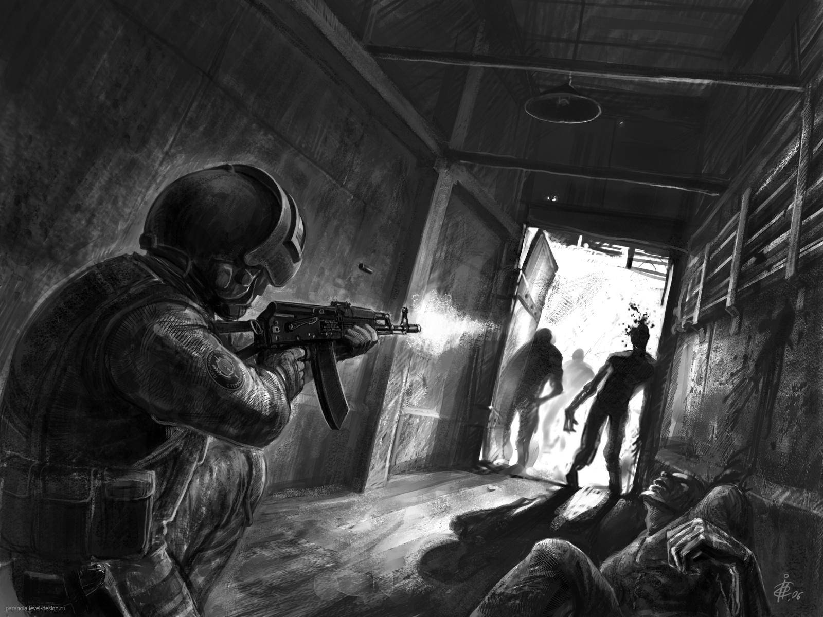 zombie apocalypse, soldier, rifle, HD Desktop Wallpaper