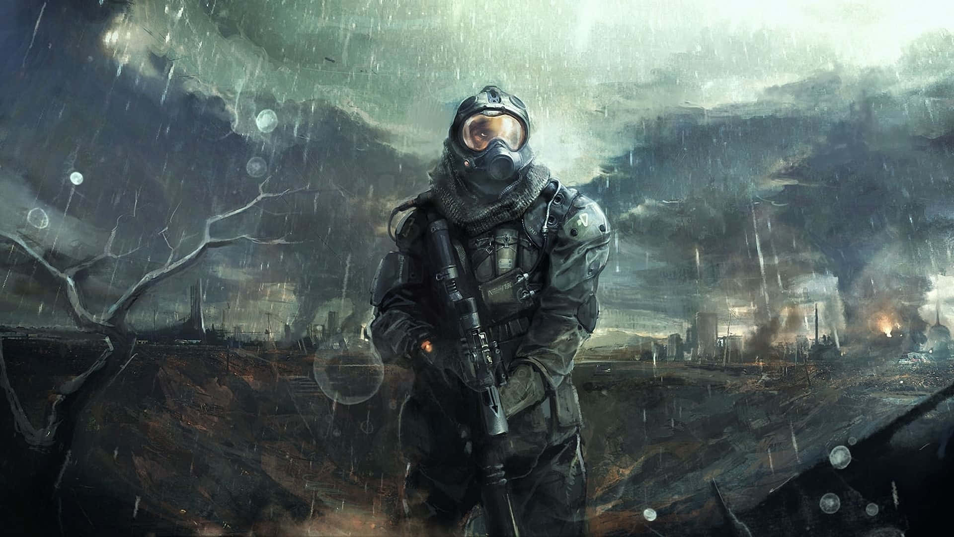 soldier, tactical gear, gas mask, Full HD Desktop Wallpaper
