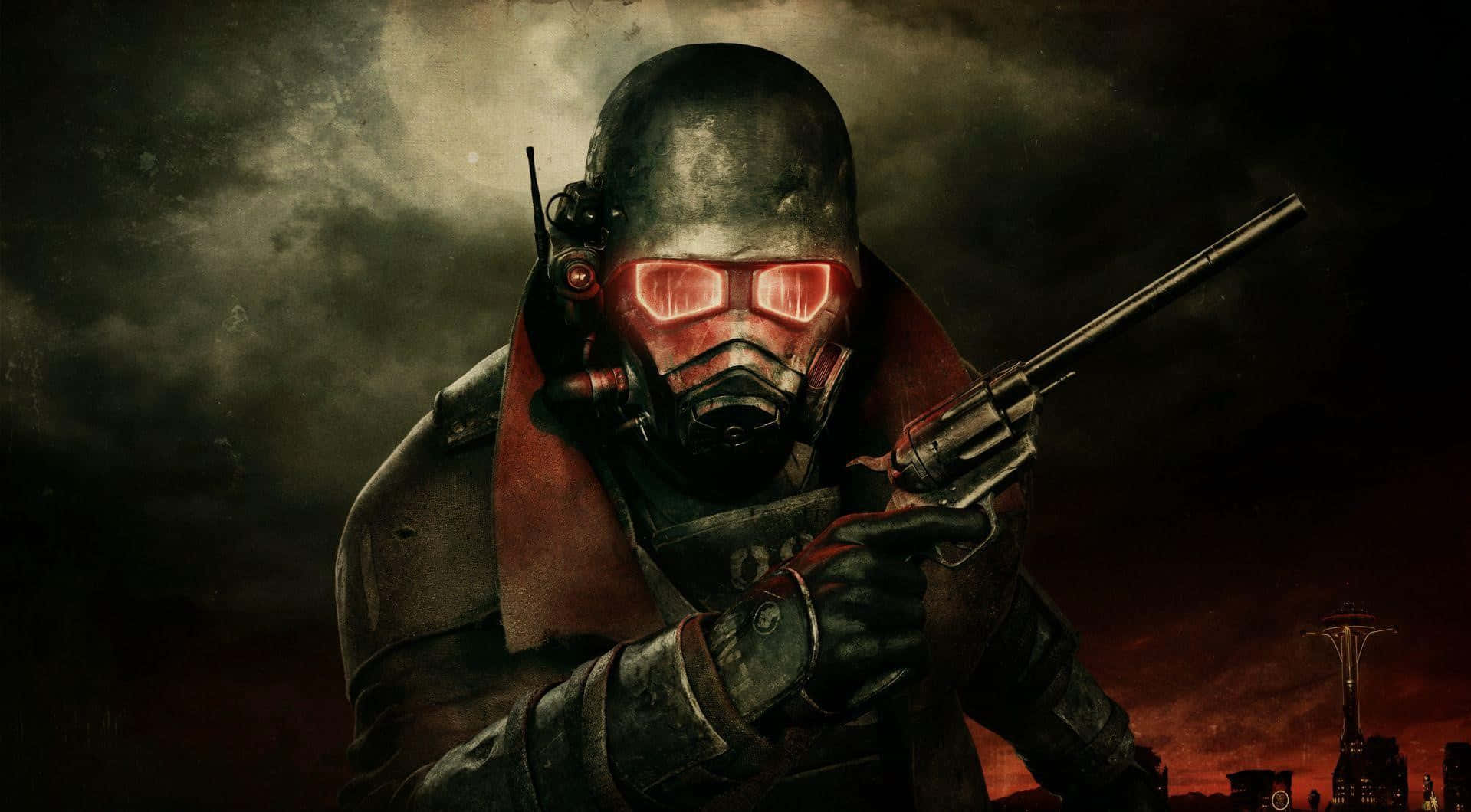 soldier, helmet, glowing red visor, HD Desktop Wallpaper