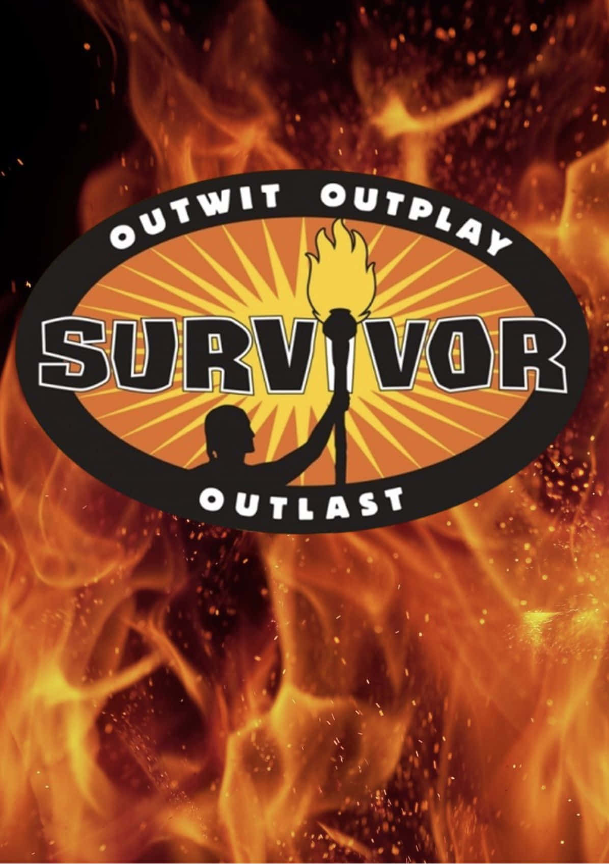 Survivor, torch silhouette, fiery background, HD Phone Wallpaper