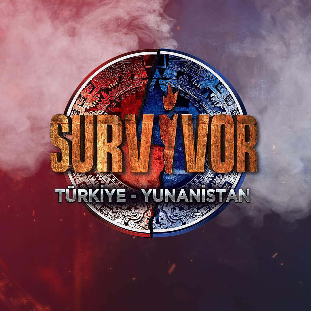 SURVIVOR, jagged line, circular Mayan-style design, SD Desktop Wallpaper