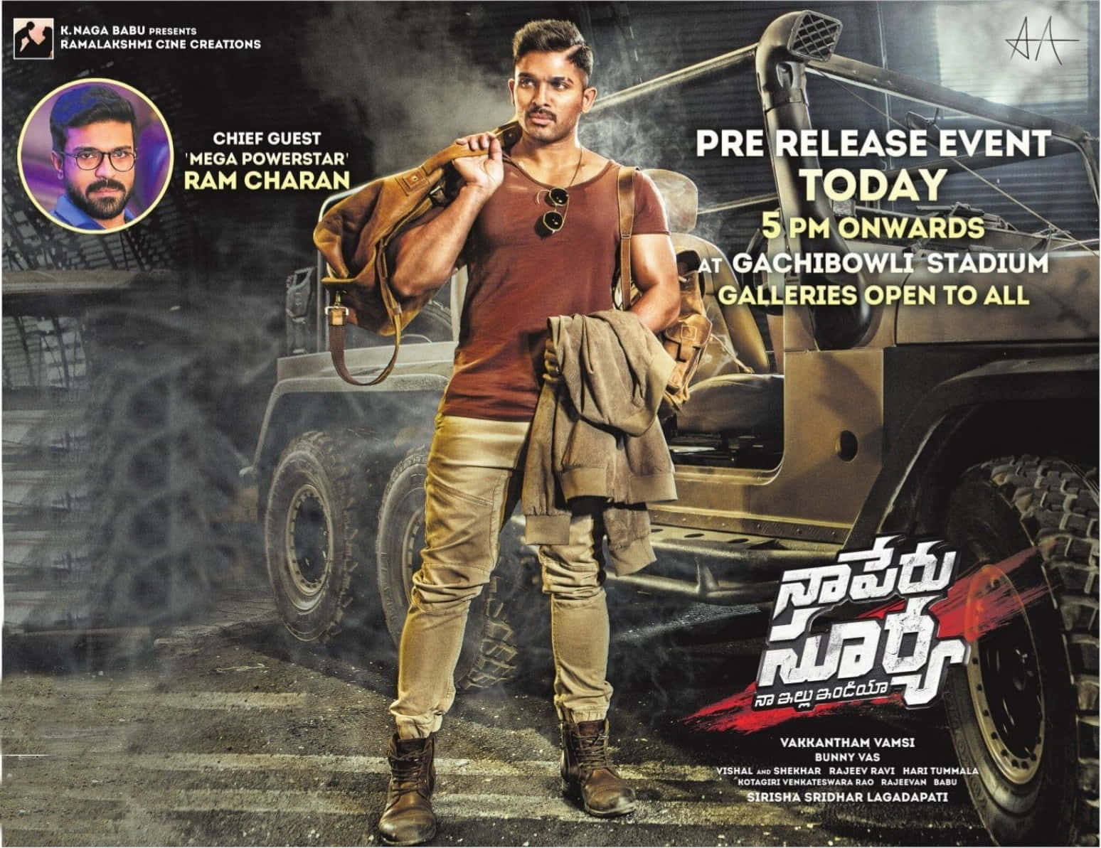 Surya The Soldier, pre-release event poster, military-style vehicle, HD Desktop Wallpaper
